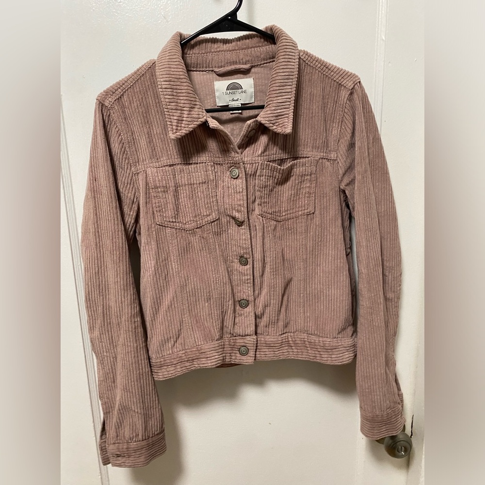 1 Sunset Lane Button Up Corduroy Jacket - Dusty Pink